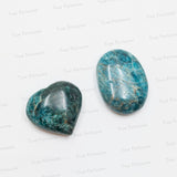 Blue Apatite Heart and Palm Stone